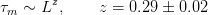 τm ∼ Lz,     z = 0.29 ± 0.02
                                                                          

                                                                          
