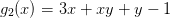 g2(x) = 3x + xy +  y − 1  