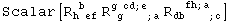 Scalar[R_ (h ef)^( b&nbsp;&nbsp;) R_ ( g&nbsp;&nbsp;&nbsp;&nbsp; ; a)^(g cd ; e&nbsp;&nbsp;) R_ (db&nbsp;&nbsp;&nbsp;&nbsp; ; c)^(&nbsp;&nbsp;fh ; a&nbsp;&nbsp;)]