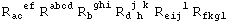 R_ac&nbsp;&nbsp;^(&nbsp;&nbsp;ef) R_&nbsp;&nbsp;&nbsp;&nbsp;^abcd R_b&nbsp;&nbsp;&nbsp;^( ghi) R_ (d h )^( j k) R_eij ^(&nbsp;&nbsp;&nbsp;l) R_fkgl^&nbsp;&nbsp;&nbsp;&nbsp;