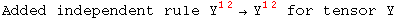Added independent rule Y_&nbsp;&nbsp;^(12) &rarr;Y_&nbsp;&nbsp;^(12)  for tensor Y