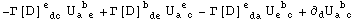 -&Gamma;[D] _ ( dc)^e&nbsp;&nbsp; U_ (a e)^( b ) + &Gamma;[D] _ ( de)^b&nbsp;&nbsp; U_ (a c)^( e ) - &Gamma;[D] _ ( da)^e&nbsp;&nbsp; U_ (e c)^( b ) + &part;_d^ U_ (a c)^( b )