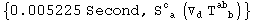 {0.005225 Second, S_ ( a)^c  (▽_d^ T_ (&nbsp;&nbsp;b)^ab )}