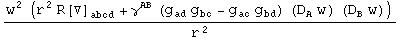 (w_^^2 (r_^^2 R[▽] _abcd^&nbsp;&nbsp;&nbsp;&nbsp; + &gamma;_&nbsp;&nbsp;^AB (g_ad^&nbsp;&nbsp; g_bc^&nbsp;&nbsp; - g_ac^&nbsp;&nbsp; g_bd^&nbsp;&nbsp;) (D_A^ w_^) (D_B^ w_^)))/r_^^2