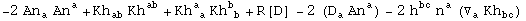 -2 An_a^  An_ ^a + Kh_ab^&nbsp;&nbsp; Kh_&nbsp;&nbsp;^ab + Kh_ ( a)^a  Kh_ ( b)^b + R[D] _^ - 2 (D_a^ An_ ^a) - 2 h_&nbsp;&nbsp;^bc n_ ^a (▽_a^ Kh_bc^&nbsp;&nbsp;)