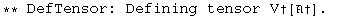 ** DefTensor: Defining tensor V&dagger;[&dagger;] . 