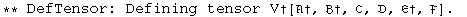 ** DefTensor: Defining tensor V&dagger;[&dagger;, &dagger;, ℭ, , &dagger;, ] . 