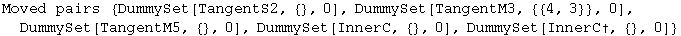 Moved pairs  {DummySet[TangentS2, {}, 0], DummySet[TangentM3, {{4, 3}}, 0], DummySet[TangentM5, {}, 0], DummySet[InnerC, {}, 0], DummySet[InnerC&dagger;, {}, 0]}